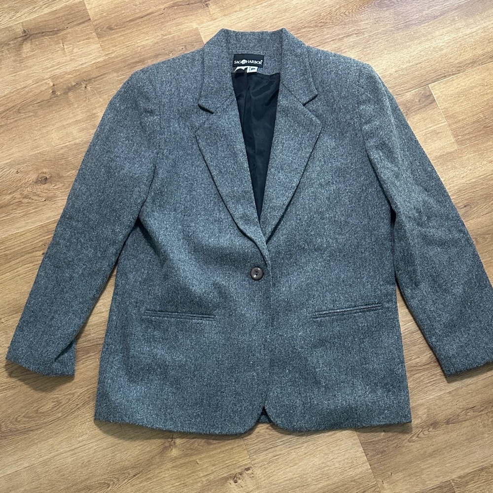 Vintage‎ Women's Sag Harbor Gray Wool Blend Blazer